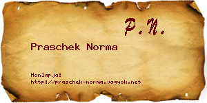 Praschek Norma névjegykártya